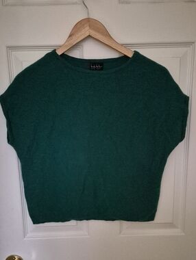Nicole Miller 100% Extra Fine Merino Wool Knit Sweater Emerald Green -Medium